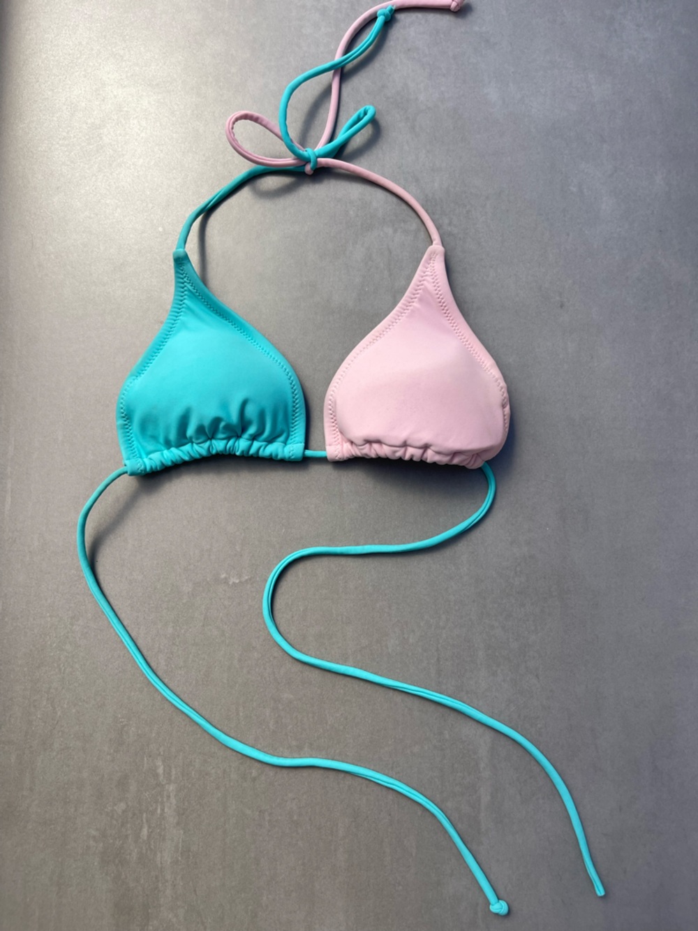 Blue Pink Triangle Bikini